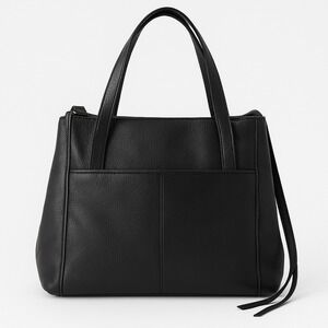 Margot NewYork Black Pebble Leather Shoulder Bag Classic  Multi compartments EUC